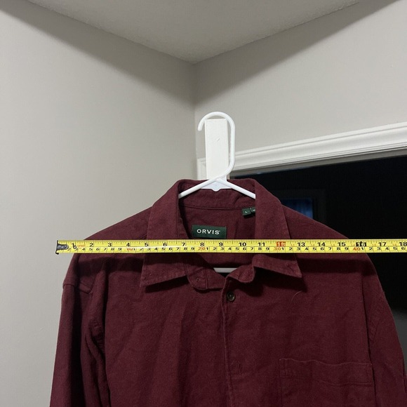 Orvis Button Down Shirt Men's Large Red Check Long Sleeve Luxury Flannel Nice - Picture 5 of 5